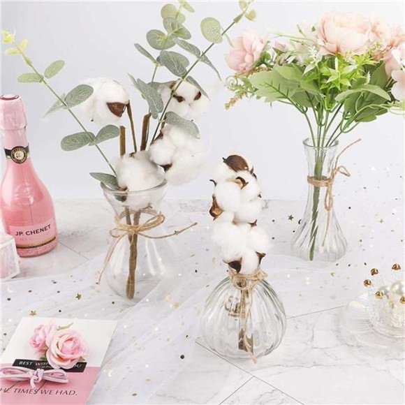 Small Vases 10pcs Clear Bud Vases for Flowers Wedding Decorations Mini Vintage - Picture 5 of 6